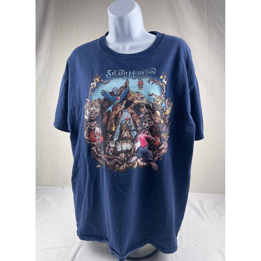 Disney Splash Mountain Brer Rabbit Graphic T-Shirt Navy Blue Mens Large